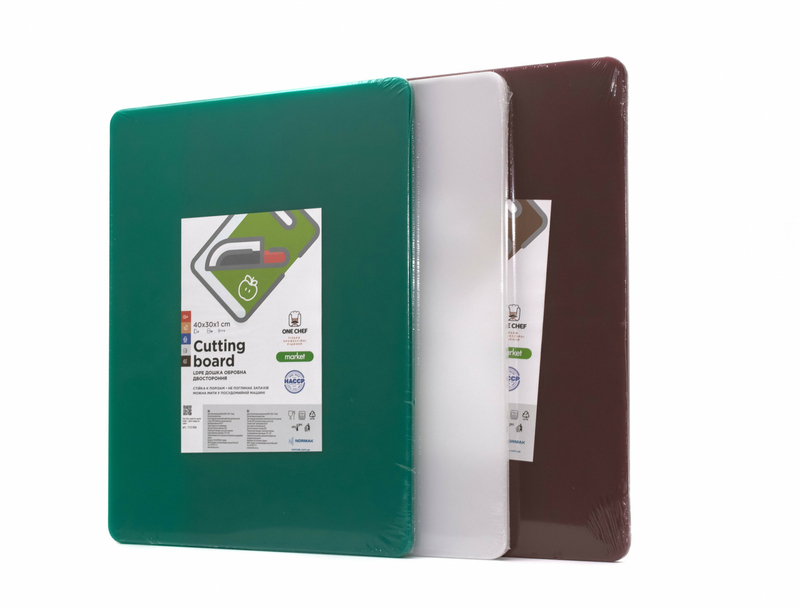 Двусторонняя разделочная доска LDPE, 400 * 300 * 10 мм, зелёная. Доска для нарезки и разделки 113054NK, фото №3