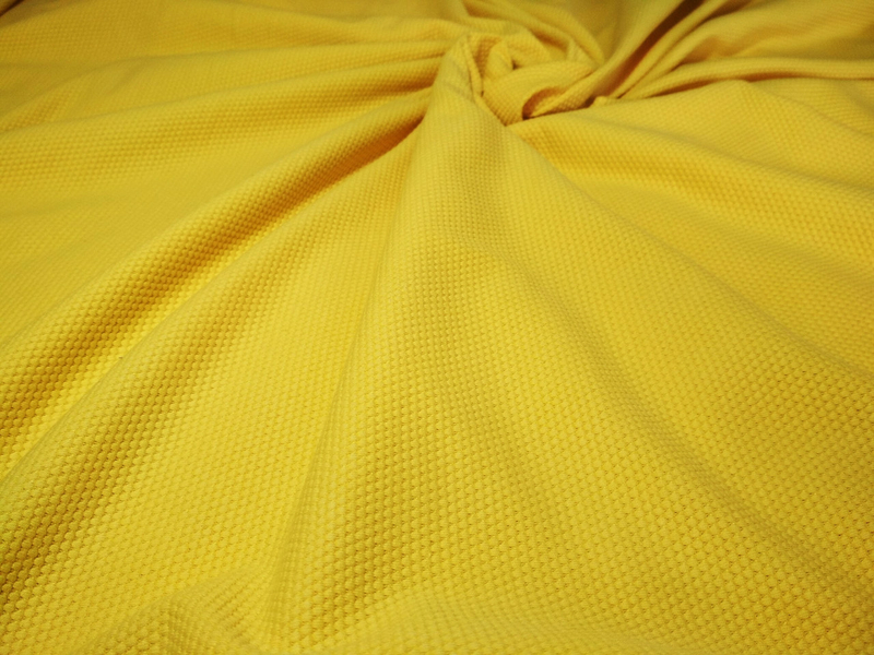 Ткань трикотаж соты желтый, фото №2