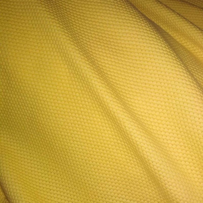 Ткань трикотаж соты желтый, фото №5