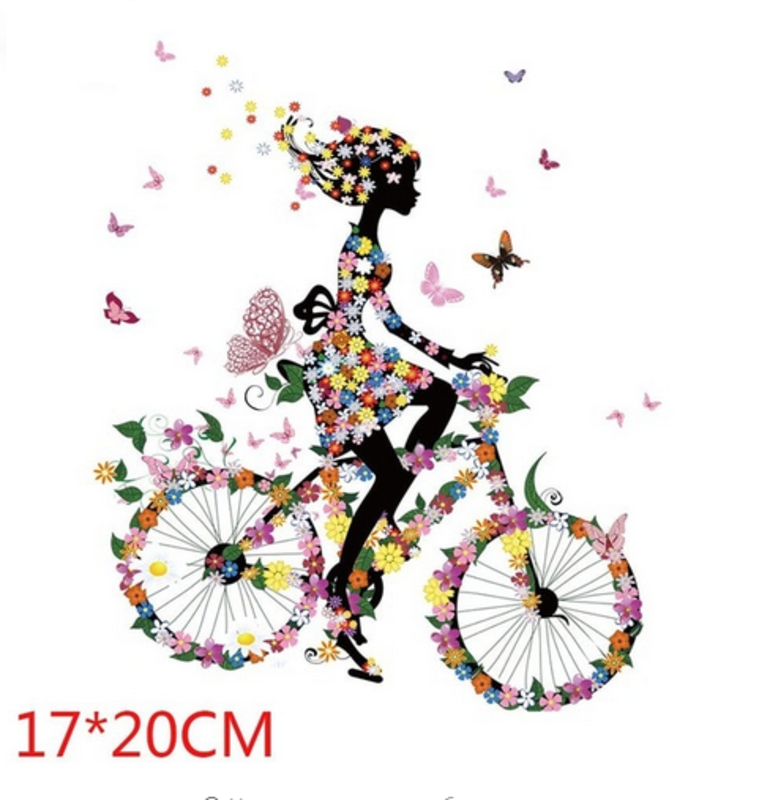Термонаклейка Девушка на велосипеде 1 шт, фото №2