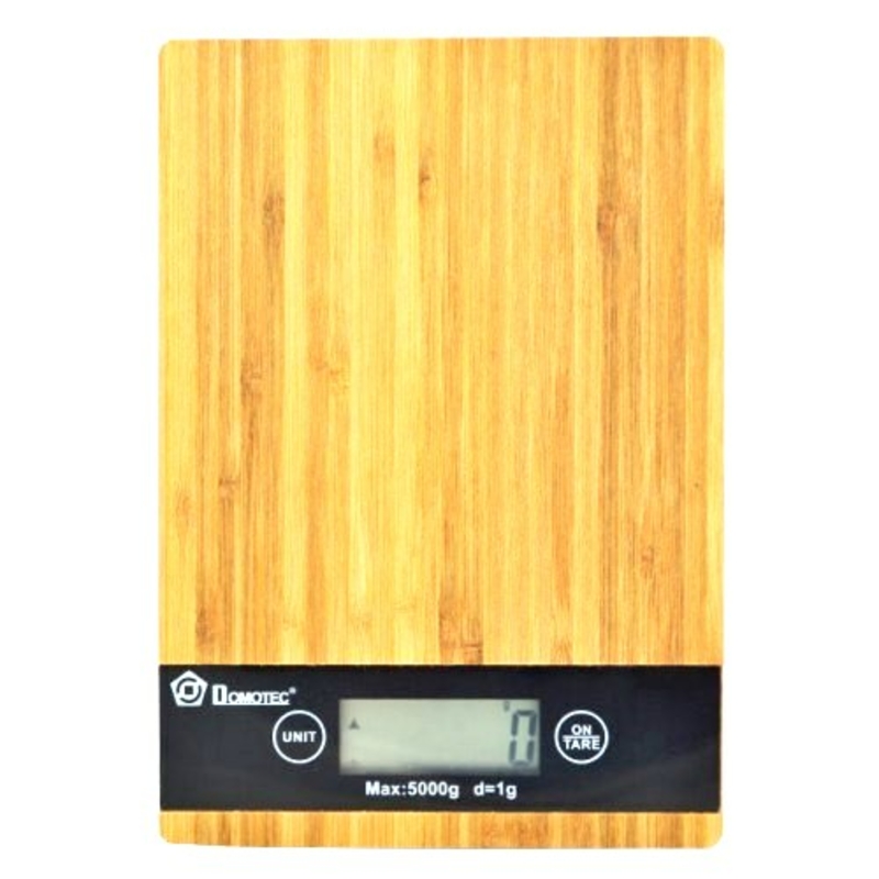 Весы кухонные электронные Domotec 5кг, с батарейками. Платформа из бамбука., фото №4