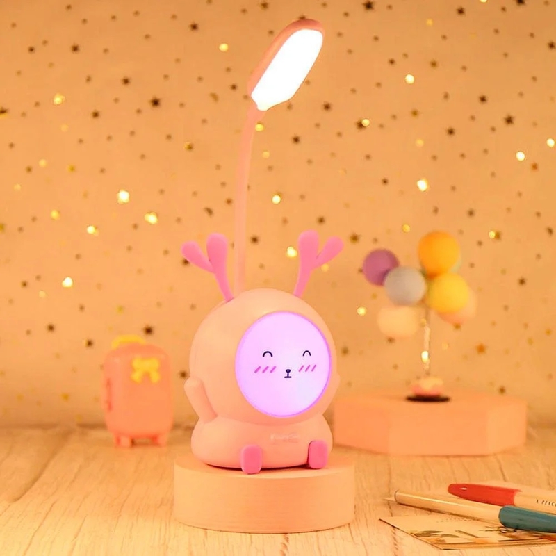 Детская настольная светодиодная лампа USB радужный зайка 3 режима, фото №3