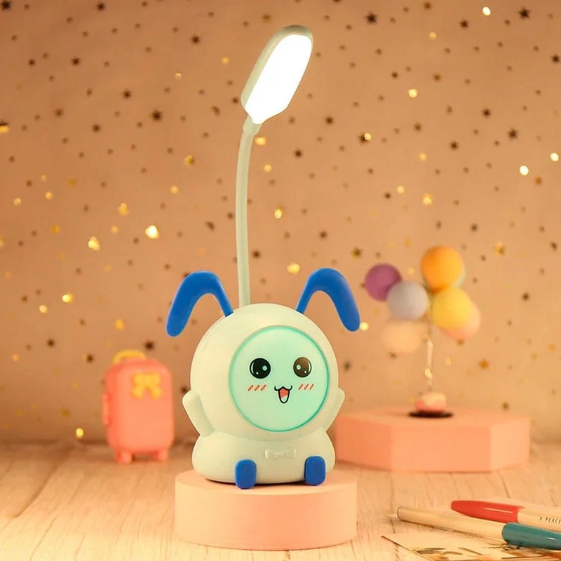 Детская настольная светодиодная лампа USB радужный зайка 3 режима, фото №4