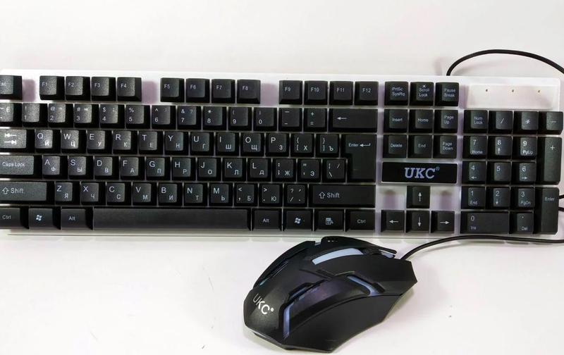 Комплект проводная клавиатура LED и оптическая мышь UKC M-416, фото №4