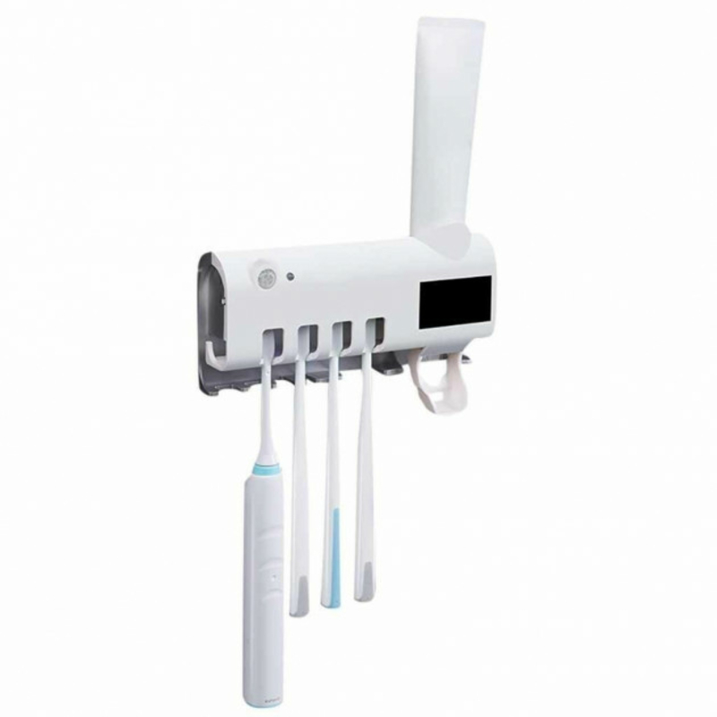 Держатель диспенсер для зубной пасты и щеток автоматический УФ-стерилизатор Toothbrush sterilizer, фото №5