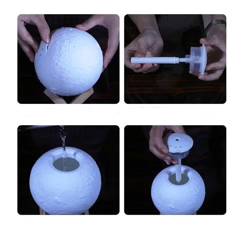 Увлажнитель воздуха и ночник 3D Moon Lamp ультразвуковой, фото №5