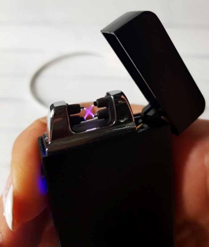 Аккумуляторная зажигалка со световым индикатором USB 7,5см, модель ZGP 23 (7037), фото №5