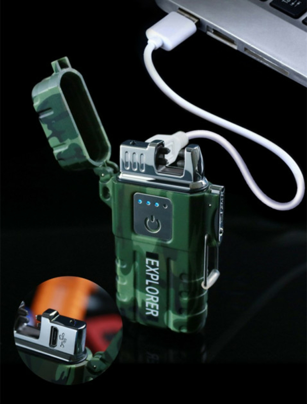 Зажигалка электроимпульсная JL317 Explorer (Art. 6741) хаки, фото №5