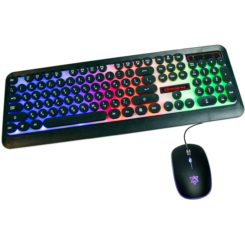 Комплект светящаяся игровая клавиатура c LED подсветкой и мышка HK3970, фото №6