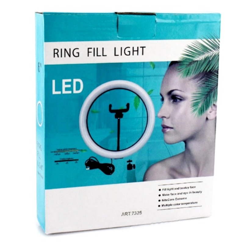 Лампа кольцевая светодиодная USB Ring Light диаметр 16 см, фото №4