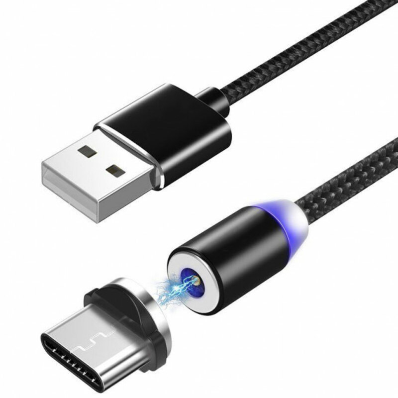 Магнитный кабель USB Magnetic Cable type-c в нейлоновой оплетке, фото №2