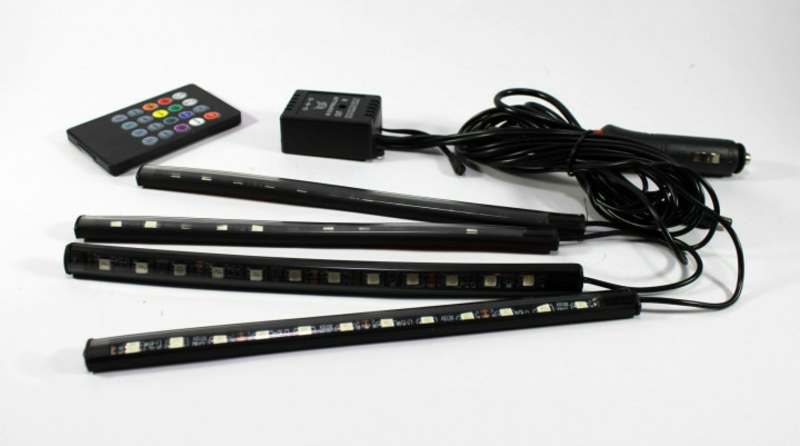 Универсальная светодиодная RGB led подсветка салона с микрофоном для автомобиля HR-01678, фото №4