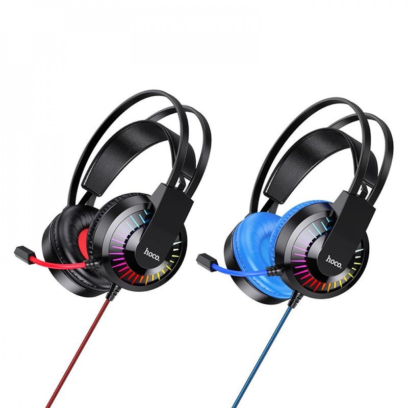 Игровые наушники HOCO W105 Gaming Headphones с микрофоном и LED RGB подсветкой проводные, фото №2
