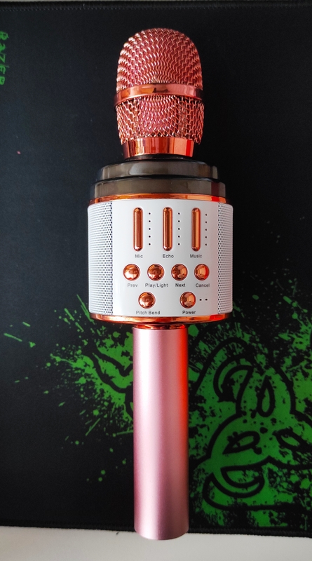 Микрофон Karaoke К068 USB, TF, AUX, с подсветкой 2 в 1, фото №4