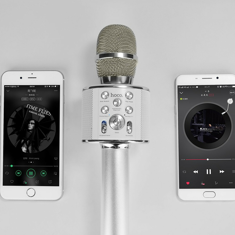 Беспроводной караоке микрофон-колонка Hoco BK3 Coll sound (Bluetooth, MP3, AUX, KTV), фото №7