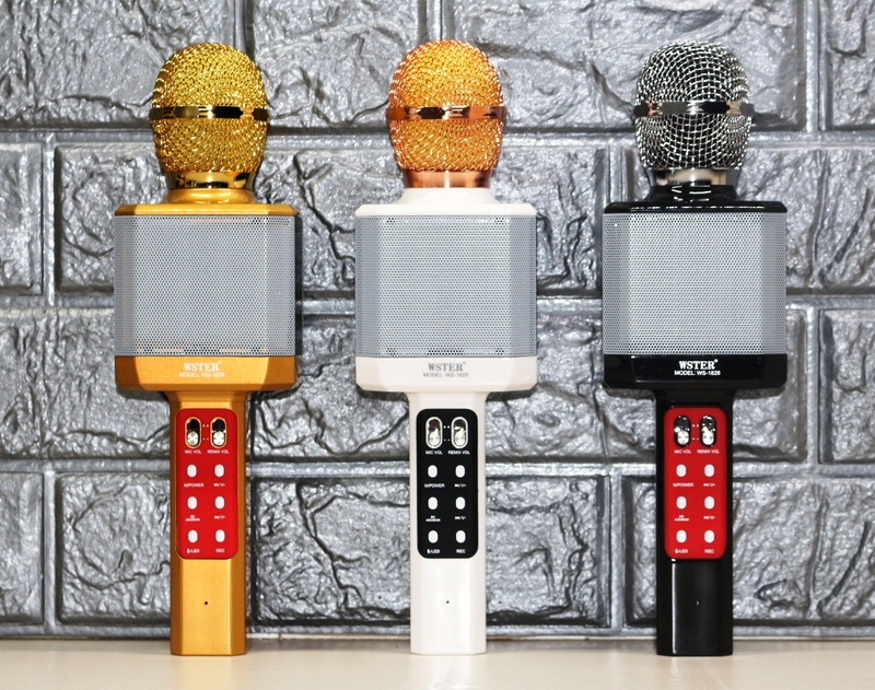 Микрофон Karaoke WS 1828 с FM-радио, USB, TF, microUSB, сменой голоса и подсветкой, фото №3