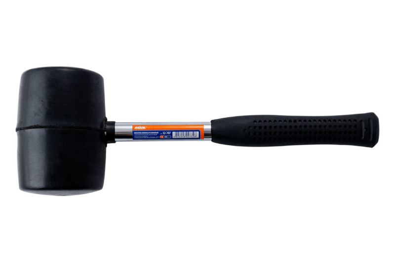 Киянка Miol - 900 г х 90 мм черная резина, ручка металл (32-707), фото №4