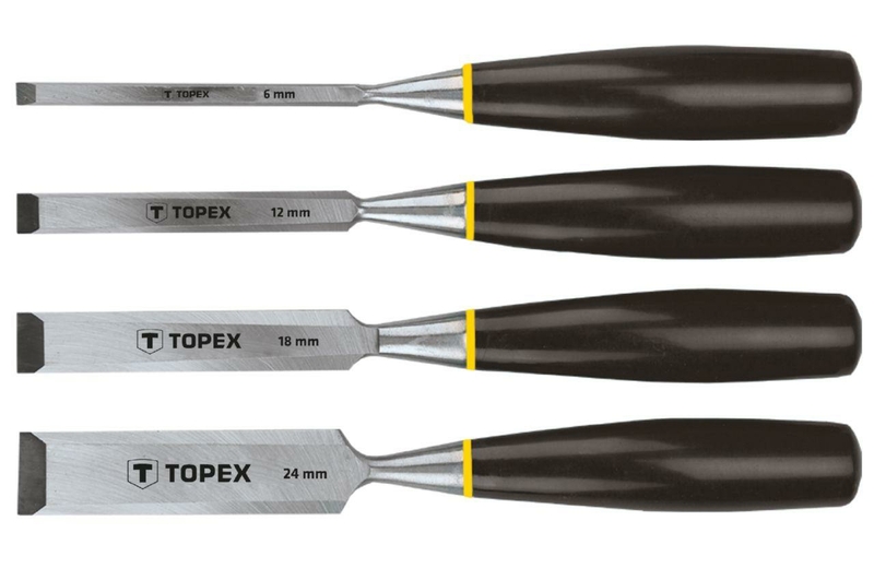 Набор стамесок Topex - 4 шт. (6, 12 ,18, 24 мм) (09A310)