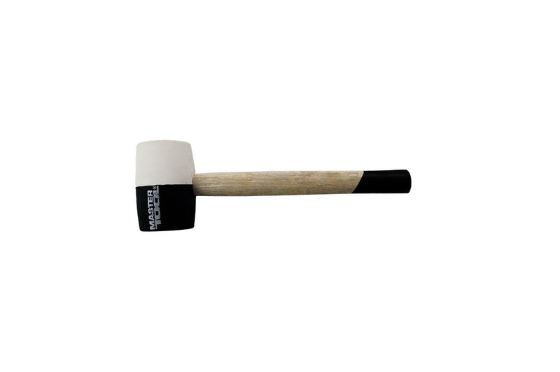 Киянка Mastertool - 450 г х 60 мм черно-белая резина, ручка деревянная (02-0322), фото №2