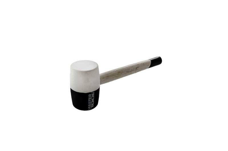Киянка Mastertool - 450 г х 60 мм черно-белая резина, ручка деревянная (02-0322), numer zdjęcia 3