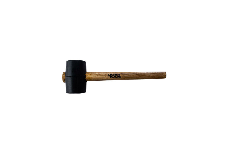 Киянка Mastertool - 340 г х 55 мм черная резина, ручка деревянная (02-0301), numer zdjęcia 2