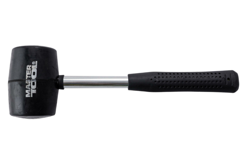 Киянка Mastertool - 450 г х 60 мм черная резина, ручка металл (02-1302), numer zdjęcia 2