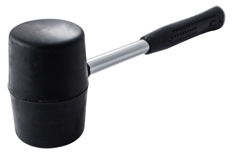 Киянка Mastertool - 680 г х 75 мм черная резина, ручка металл (02-1303), фото №3