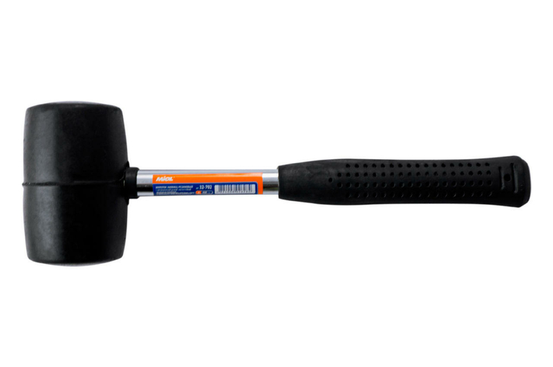 Киянка Miol - 450 г х 60 мм черная резина, ручка металл (32-702), фото №4