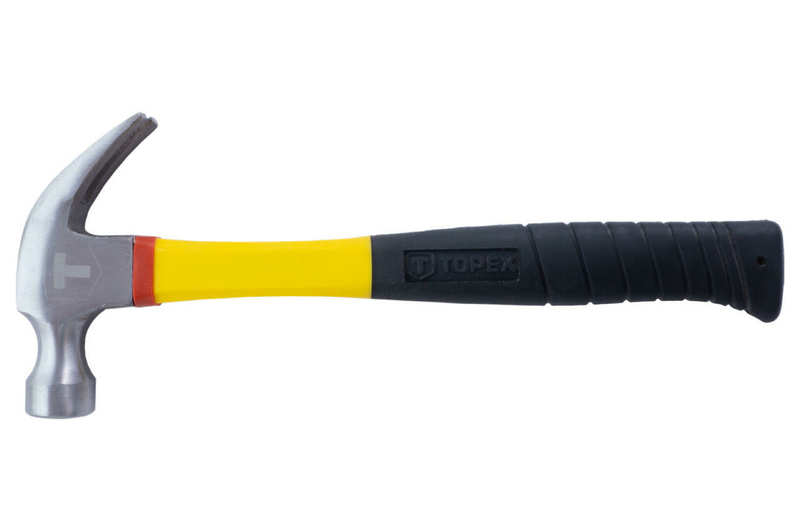 Молоток-гвоздодер Topex - 450 г ручка стекловолокно (02A704), фото №2