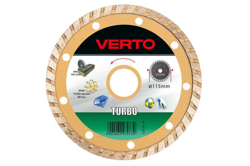 Диск алмазный Verto - 115 мм турбо (61H3P1)