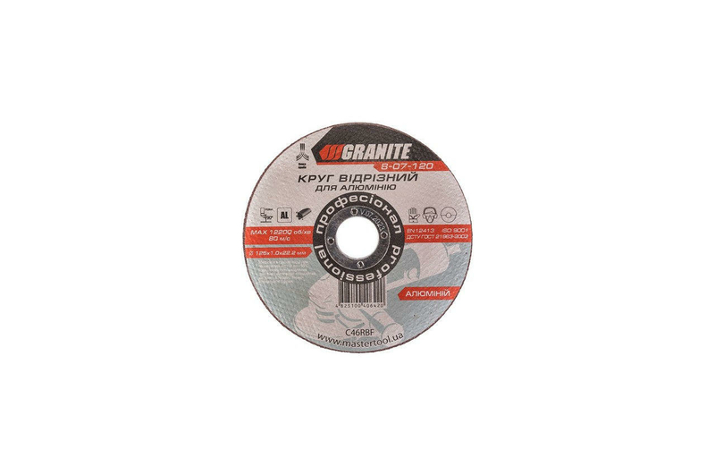 Диск отрезной по алюминию Granite - 125 х 1,0 х 22,2 мм (8-07-120)