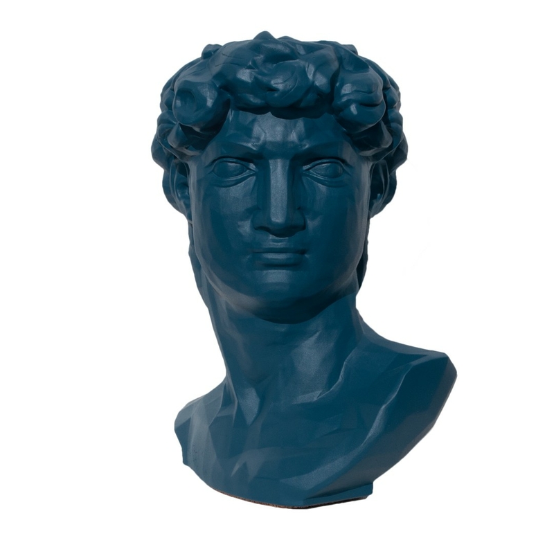 Скульптура органайзер Vase Head в образе Давида 24,5 см темно-синий, numer zdjęcia 2