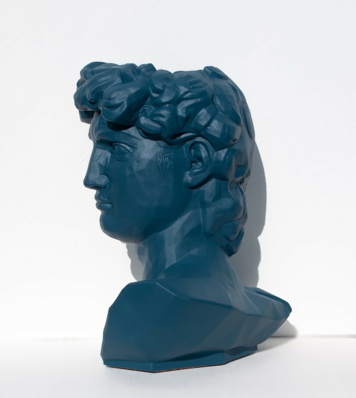 Скульптура органайзер Vase Head в образе Давида 24,5 см темно-синий, photo number 3