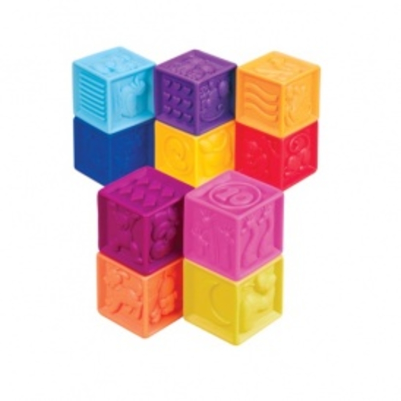 Развивающие силиконовые кубики - ПОСЧИТАЙ-КА! (10 кубиков,  в сумочке) от Battat - под заказ