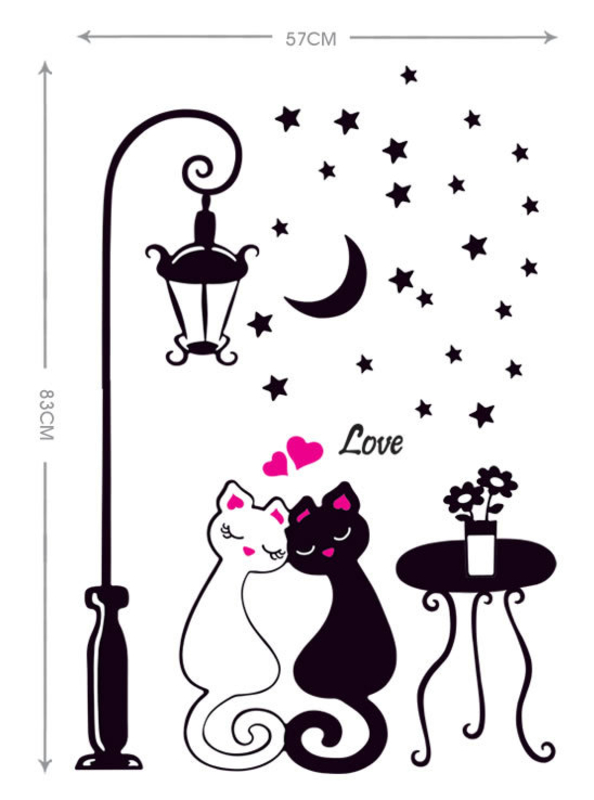 Интерьерная наклейка на стену Влюбленные коты (DM57-0099), numer zdjęcia 2