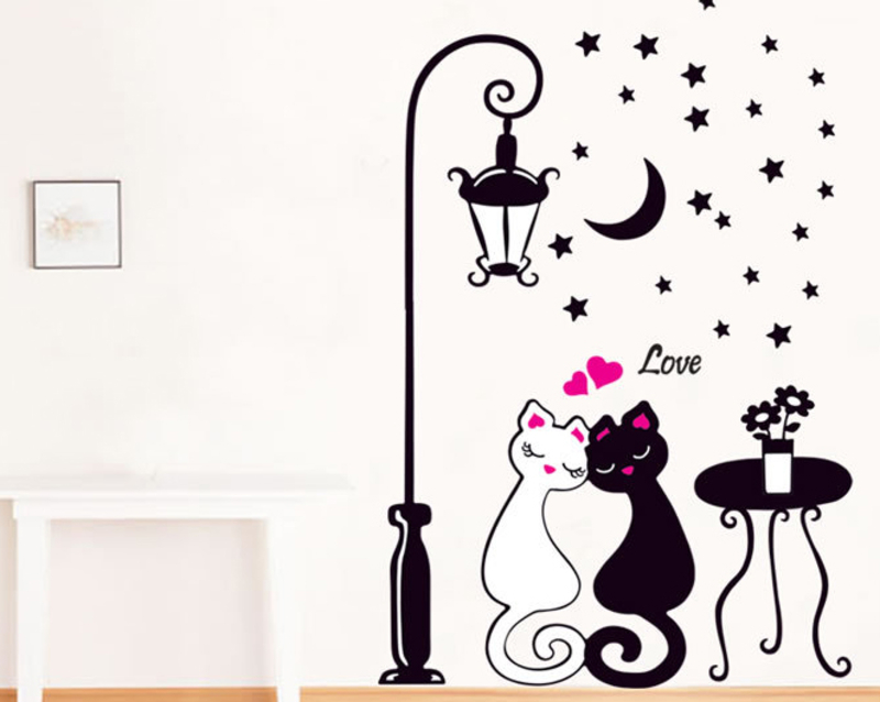 Интерьерная наклейка на стену Влюбленные коты (DM57-0099), numer zdjęcia 4