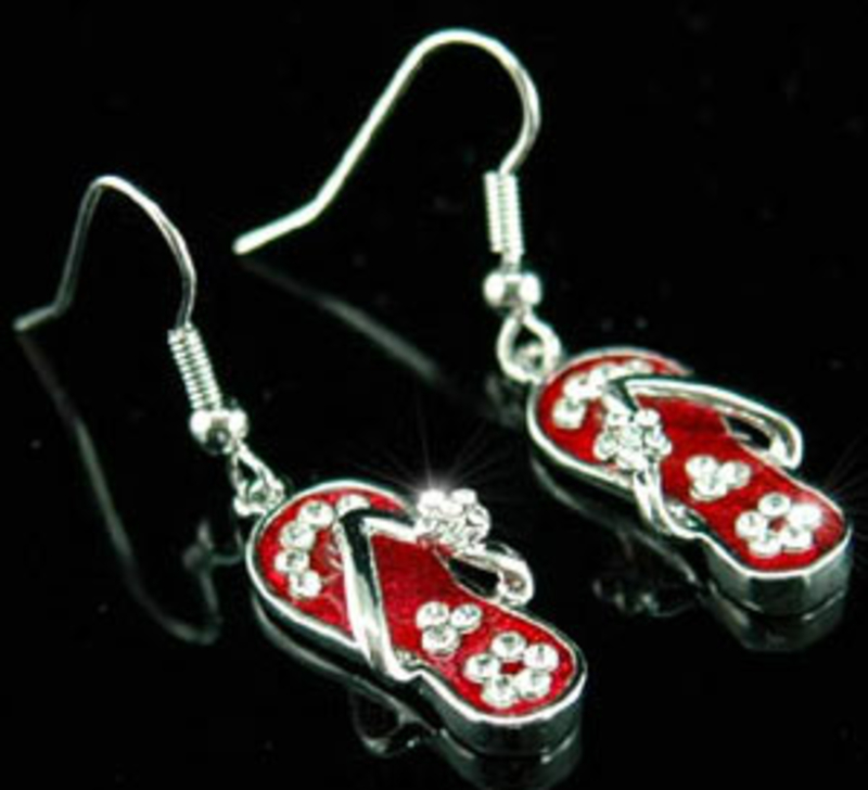 Серьги Red Slippers Earrings use Swarovski Crystal SE032