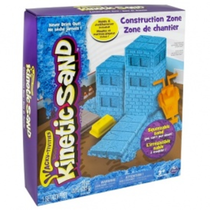 Набор песка для детского творчества - KINETIC SAND CONSTRUCTION ZONE (голубой , формочки, 283 г) от Wacky-Tivities - под заказ