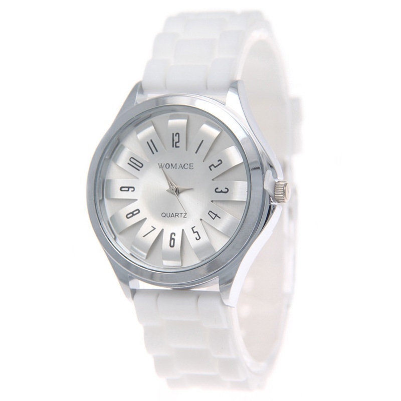 Часы женские Womage силиконовый ремешок Белые 068-1