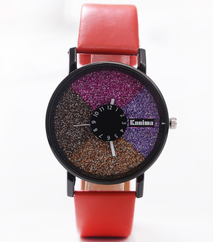 Часы женские Stardust Секции красный ремешок 075-1