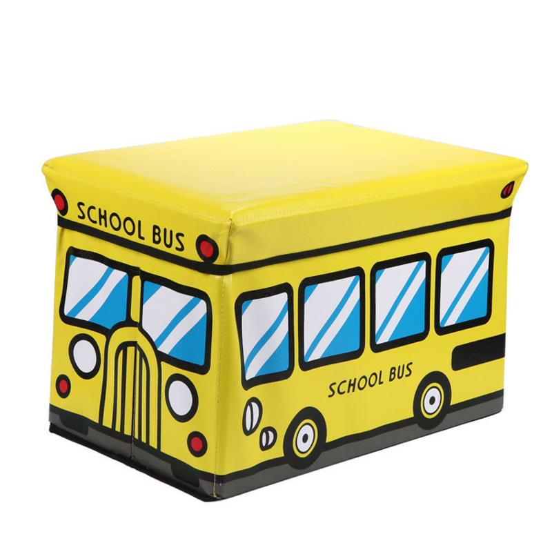 Пуф Короб складной, ящик для игрушек Школьный Автобус желтый, photo number 2
