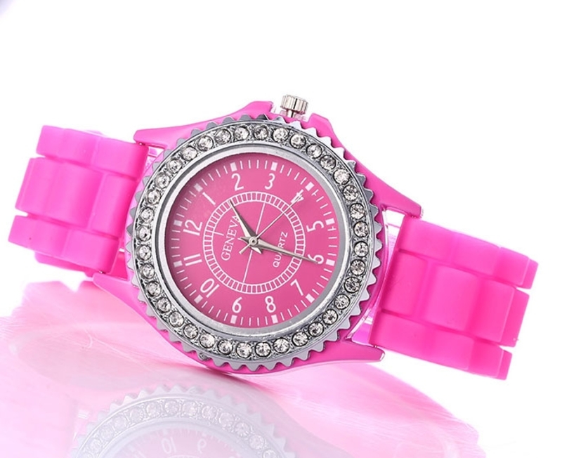 Часы женские GENEVA Luxury Женева Темно-Розовые