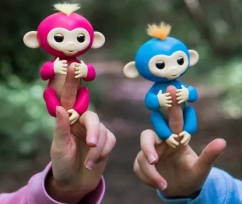 Finger Monkey Интерактивная игрушка ручная обезьянка на палец Happy Monkey (голубая), numer zdjęcia 2