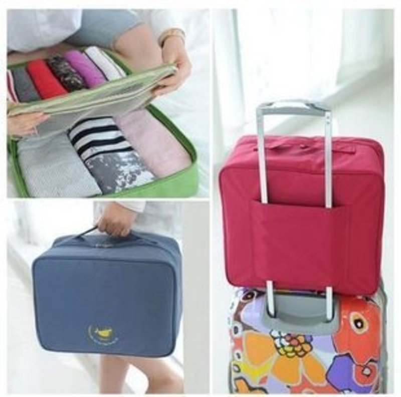 Дорожная сумка органайзер для путешествий с ручкой на чемодан Серая, фото №3