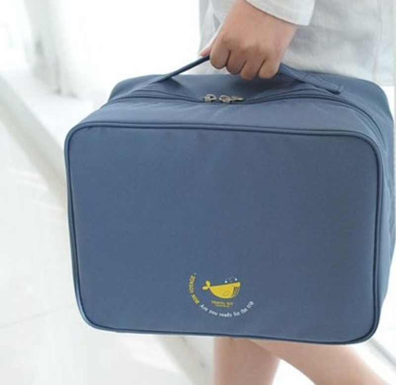 Дорожная сумка органайзер для путешествий с ручкой на чемодан Синяя, фото №2