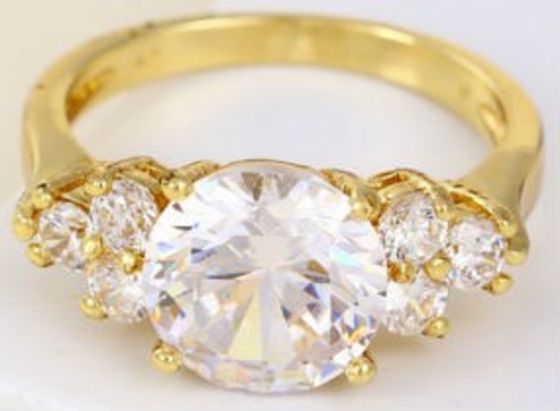 Кольцо Lady позолота Gold Filled с цирконами (GF450) Размер 17, фото №3