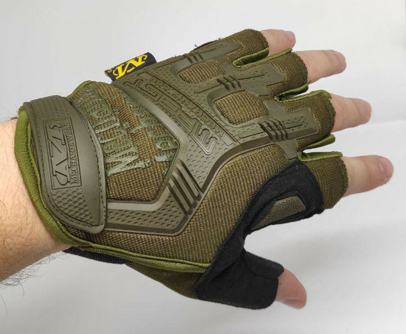 Тактические перчатки Mechanix (Беспалый). - Khaki L (m-pact1-olive-L), фото №2