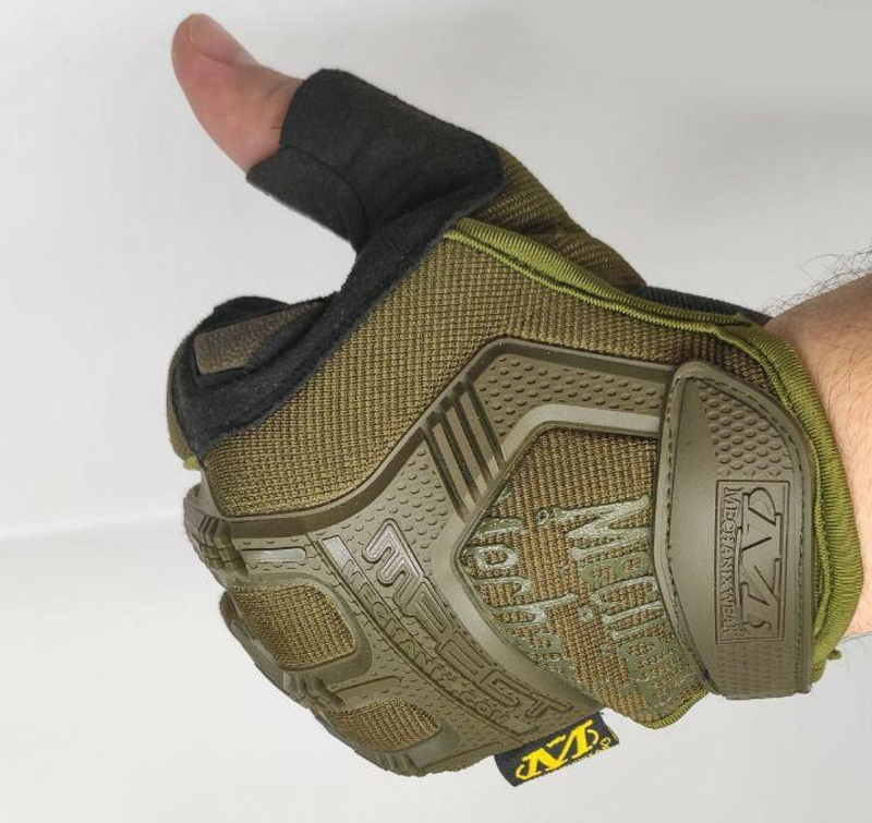 Тактические перчатки Mechanix (Беспалый). - Khaki L (m-pact1-olive-L), фото №3