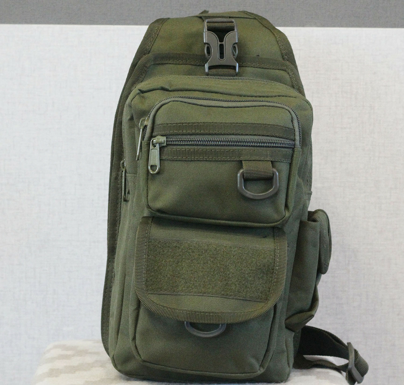 Тактический рюкзак однолямочный с отделением под пистолет 099-olive, фото №11