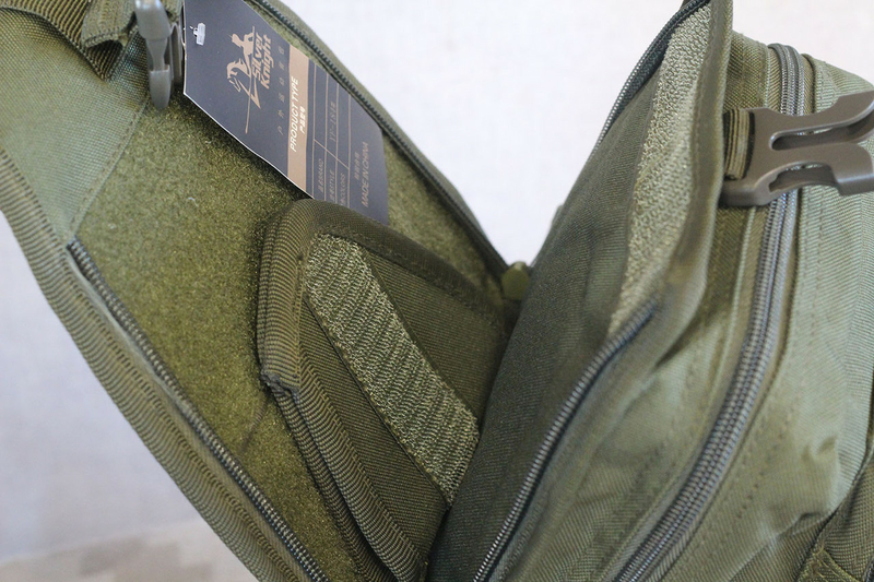 Тактический рюкзак однолямочный с отделением под пистолет 099-olive, фото №6
